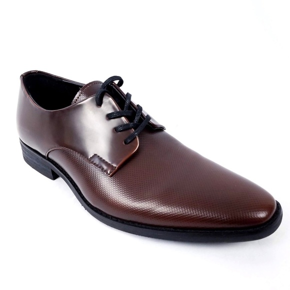Calvin Klein Mens Oxfords Shoes 9 M Brown Leather - Picture 1 of 8
